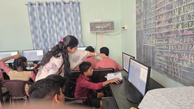 Prajna Teaching students